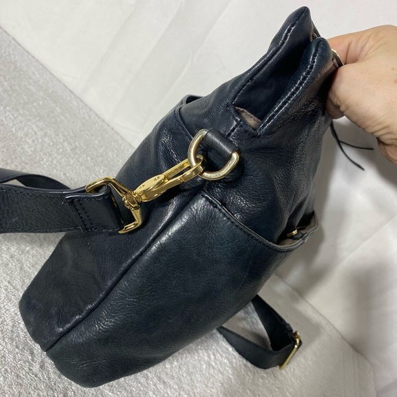 Margot Black Leather Crossbody Bag Purse Shoulder Bag - Picture 13 of 16